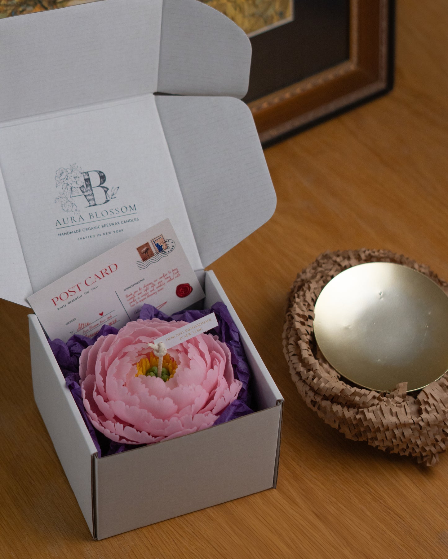 Summer Peony Candle, 100% Beeswax, Toxin-Free