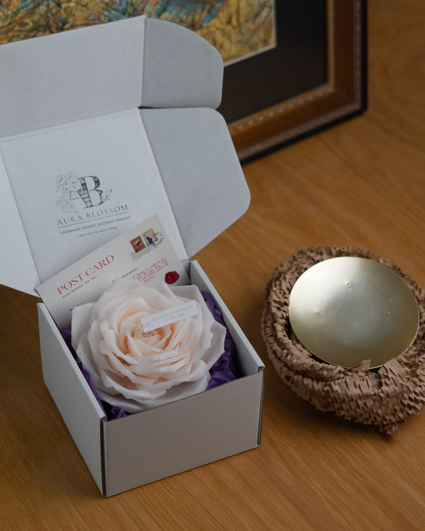 Summer Rose Candle, 100% Beeswax, Toxin-Free