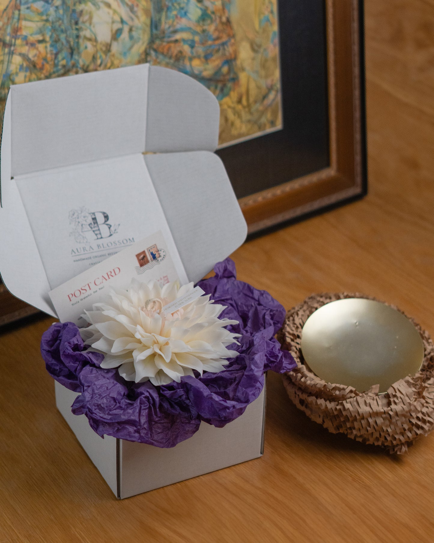 Spring Dahlia Candle, 100% Beeswax, Toxin-Free